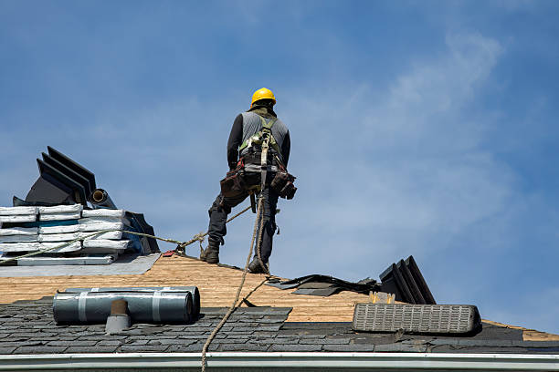 Professional Gutter Installation technician working in Jeffersonville, NY